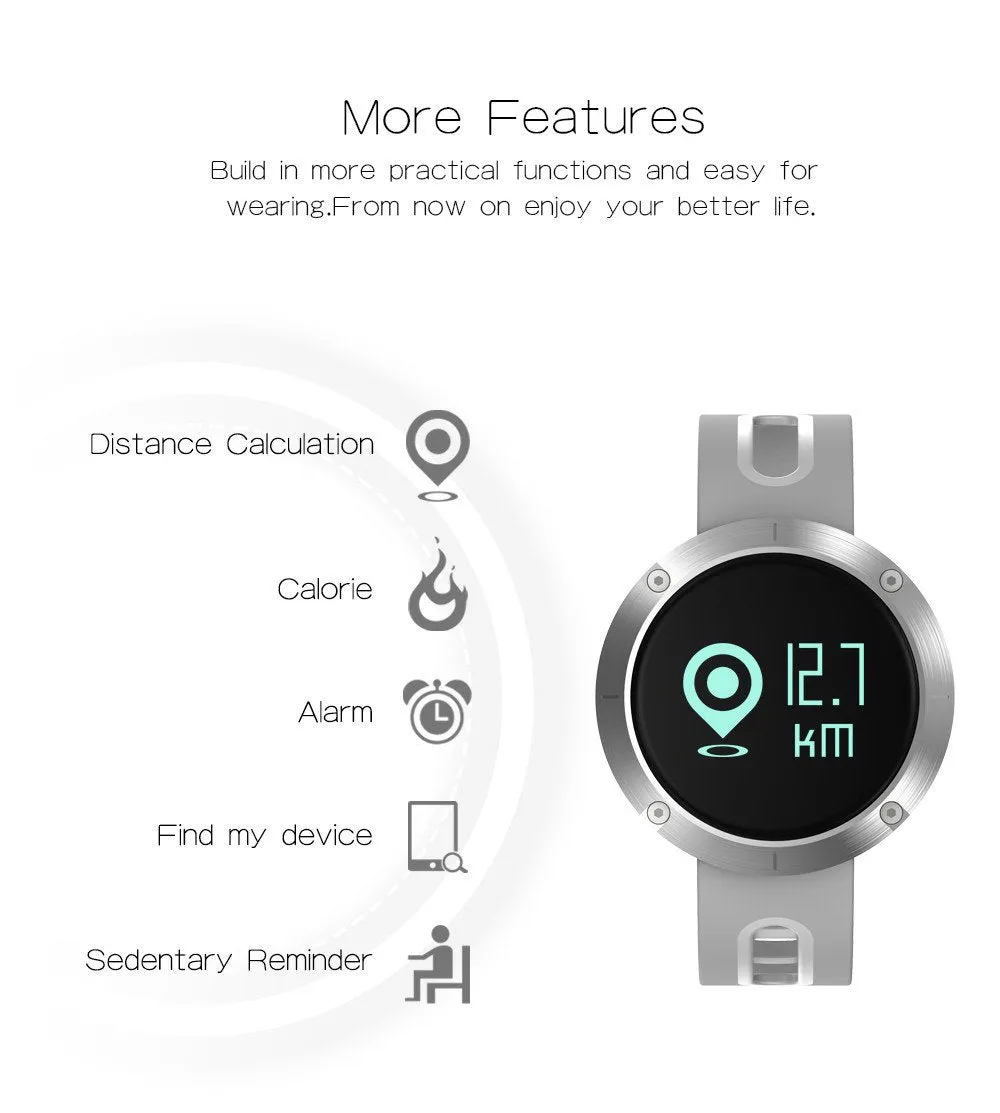 New Bluetooth Heart Rate Smart Wristband with Blood Pressure Monitor Fitness Tracker