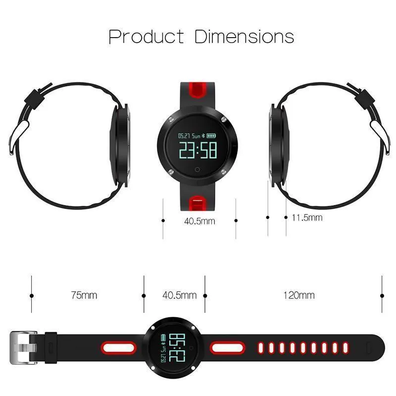 New Bluetooth Heart Rate Smart Wristband with Blood Pressure Monitor Fitness Tracker