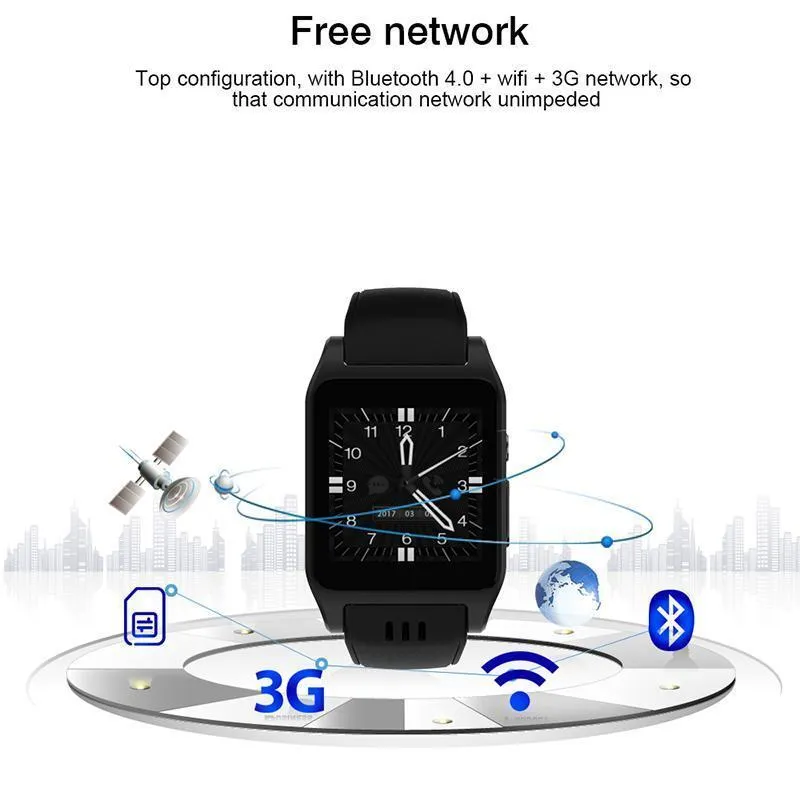 New Casual Bluetooth Smart Watch Android 4.4.2 Camera Support 3G Wifi Single Nano SIM Card