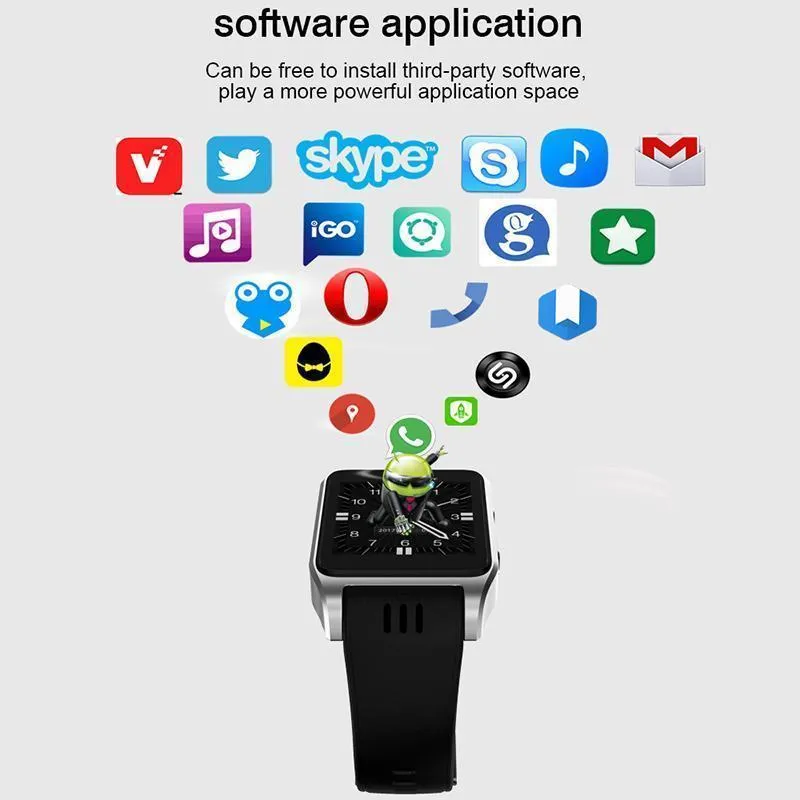 New Casual Bluetooth Smart Watch Android 4.4.2 Camera Support 3G Wifi Single Nano SIM Card