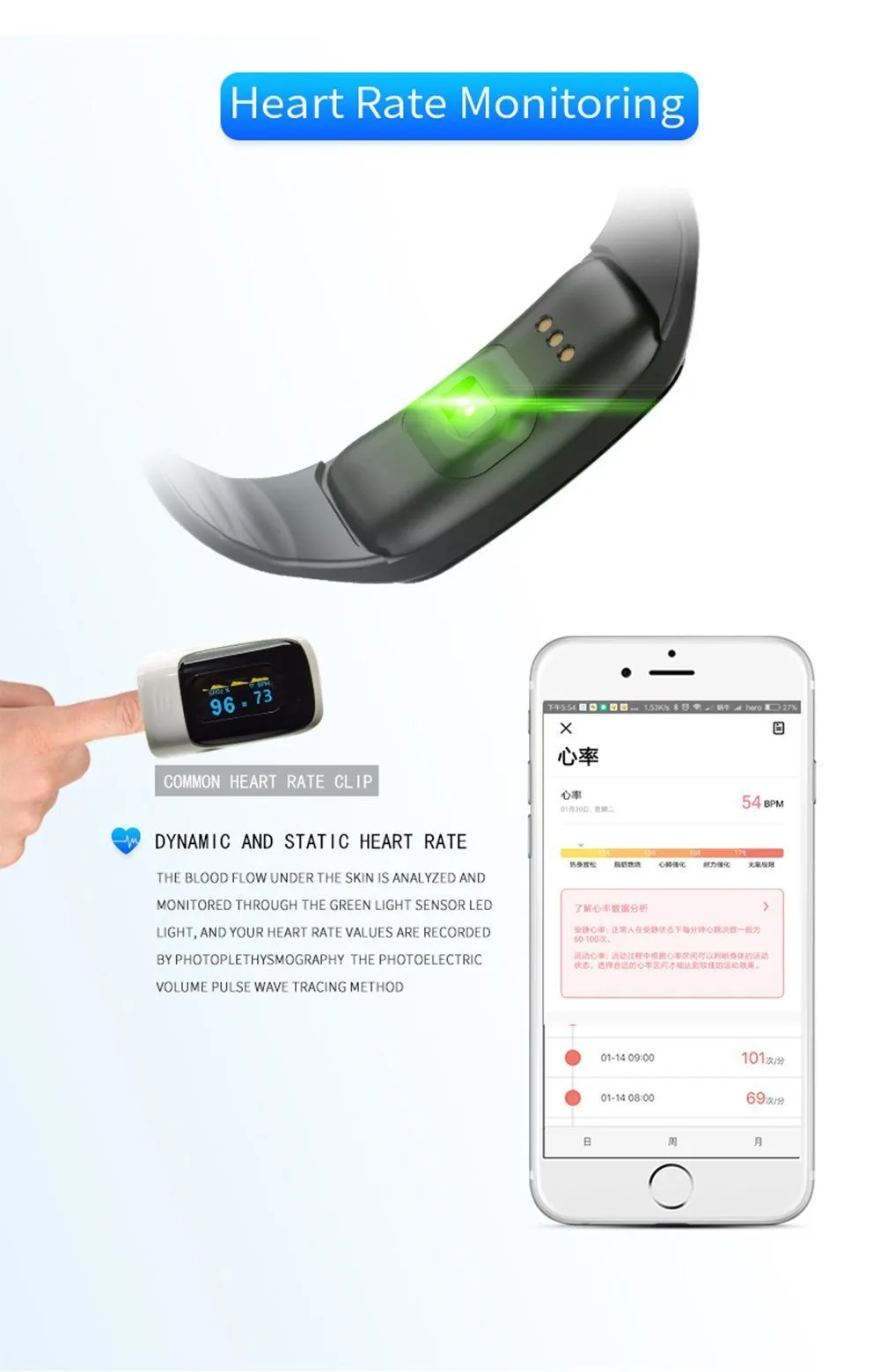 New Colour IPS Screen Smart Band wrist Bracelet Wristband Heart Rate Monitor Waterproof Bluetooth Smartband for IOS Android Windows