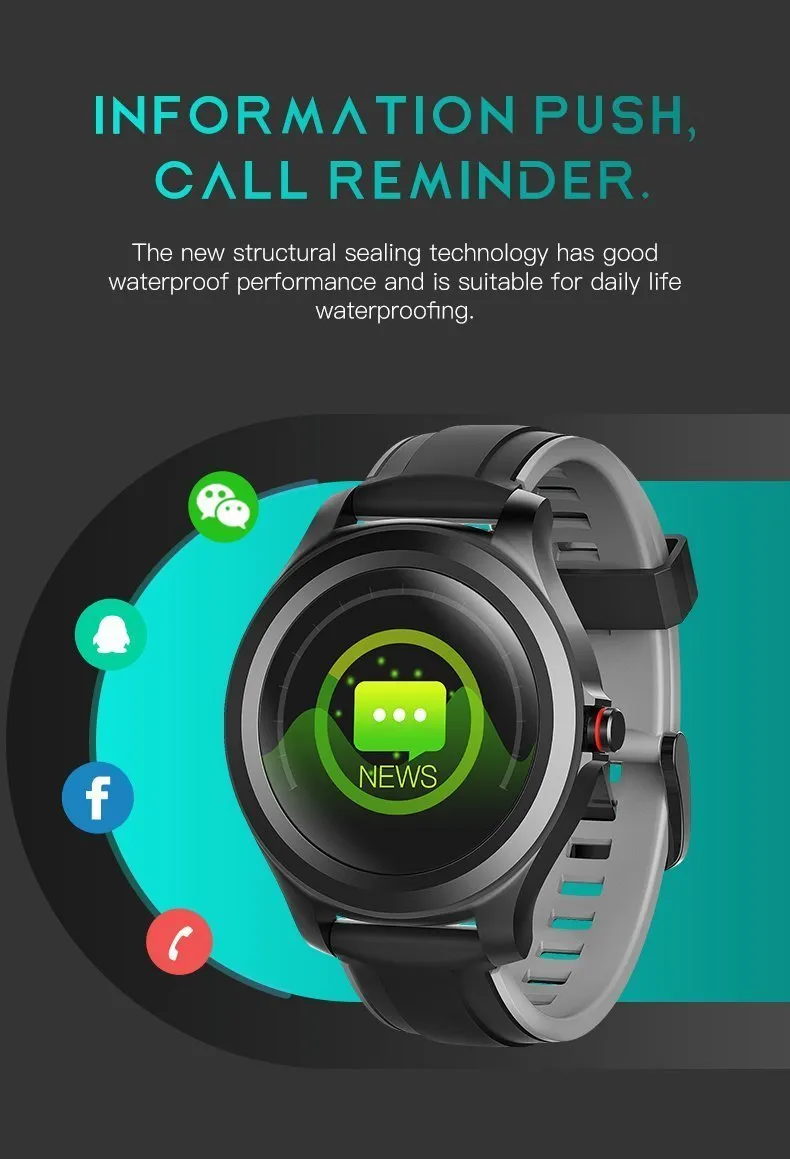 New HD Full Touch Screen IP67 Waterproof Heart Rate Fitness Tracker Digital Wrist Smartwatch