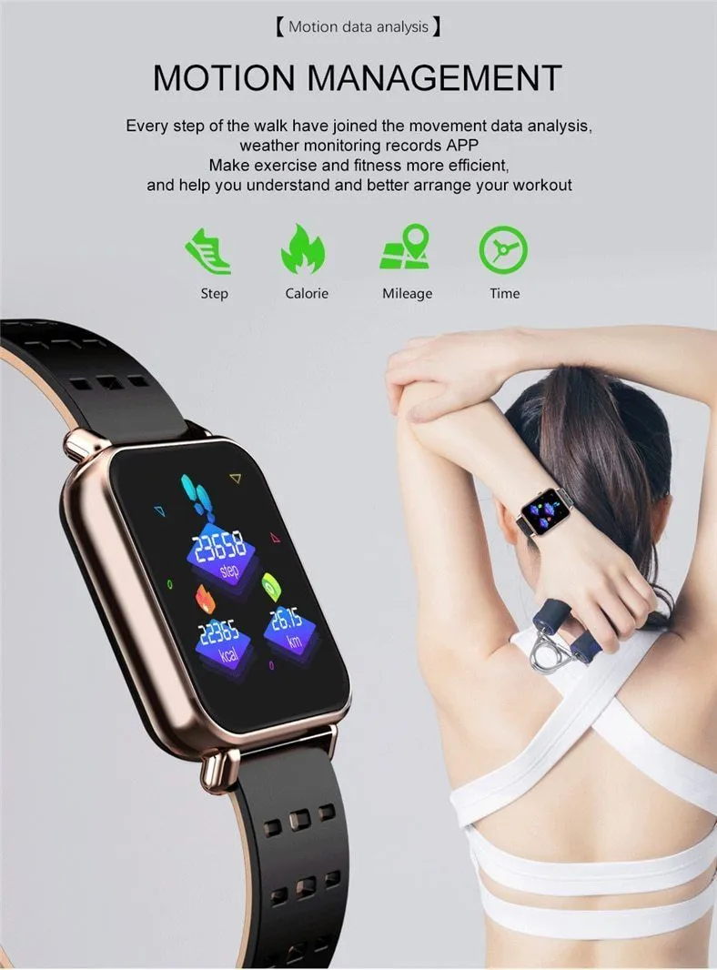 New IP67 Waterproof Slim Smart Watch Heart Rate Blood Pressure Oxygen Monitor Fitness Tracker For iOS Android