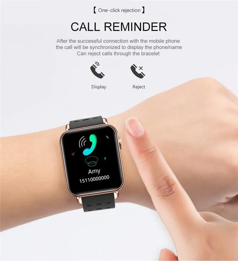New IP67 Waterproof Slim Smart Watch Heart Rate Blood Pressure Oxygen Monitor Fitness Tracker For iOS Android