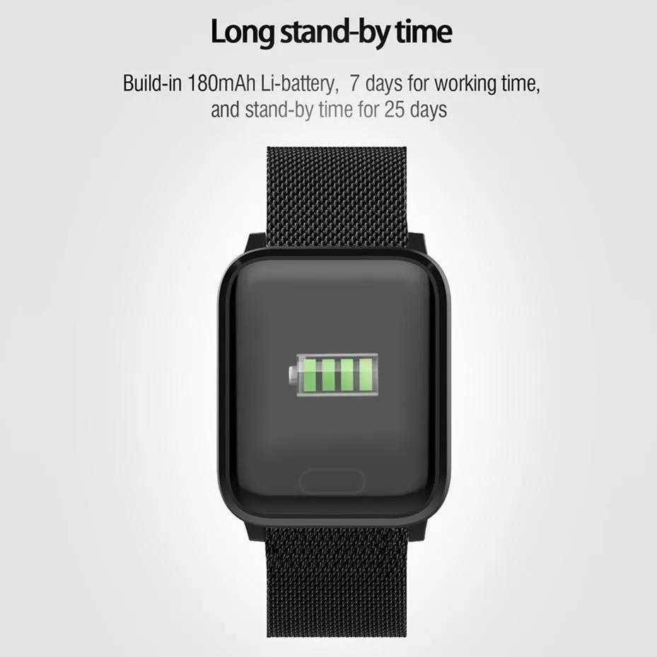 New IP67 Waterproof Smart Watch Heart Rate Blood Pressure Oxygen Sleep Smart Bracelet Fitness Tracker For iOS Android