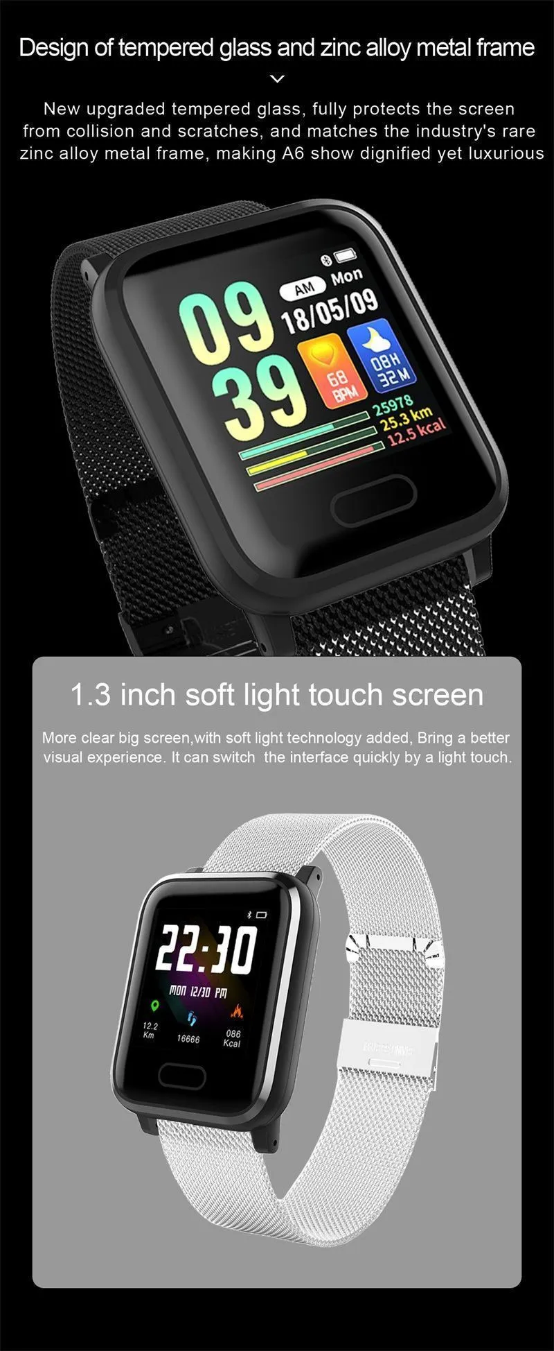 New IP67 Waterproof Smart Watch Heart Rate Blood Pressure Oxygen Sleep Smart Bracelet Fitness Tracker For iOS Android