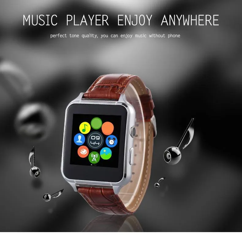 New Leather Band Bluetooth Smart Watch With Gesture Control Heart Rate Monitor Anti-Lost 30W Camera For iPhone Android