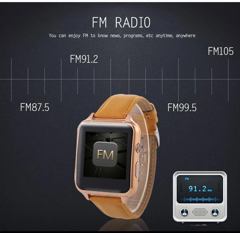 New Leather Band Bluetooth Smart Watch With Gesture Control Heart Rate Monitor Anti-Lost 30W Camera For iPhone Android