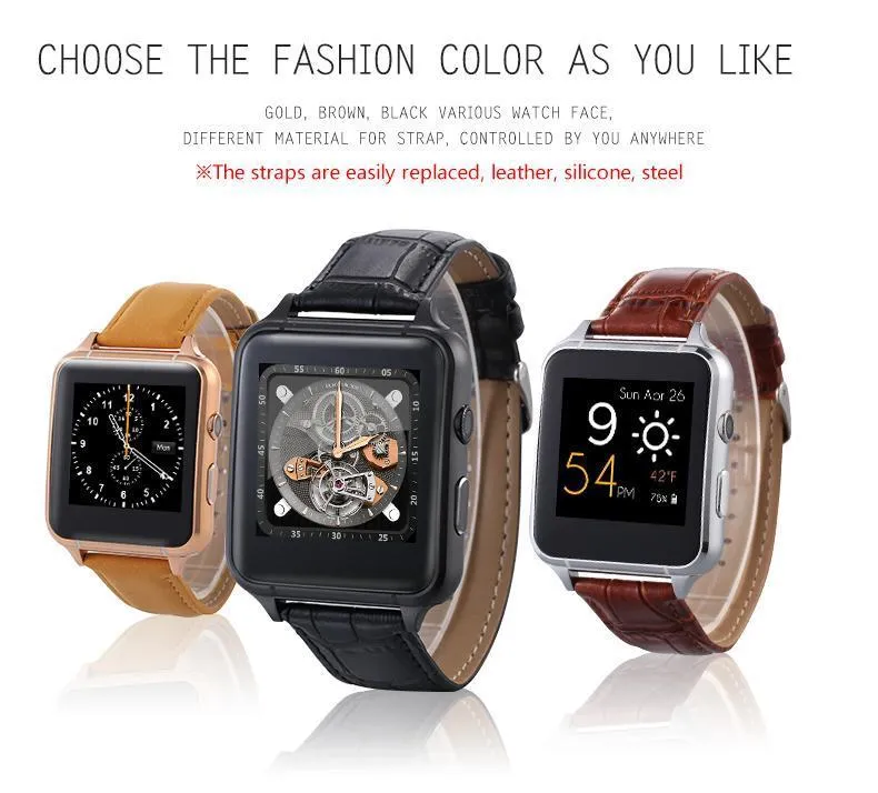 New Leather Band Bluetooth Smart Watch With Gesture Control Heart Rate Monitor Anti-Lost 30W Camera For iPhone Android