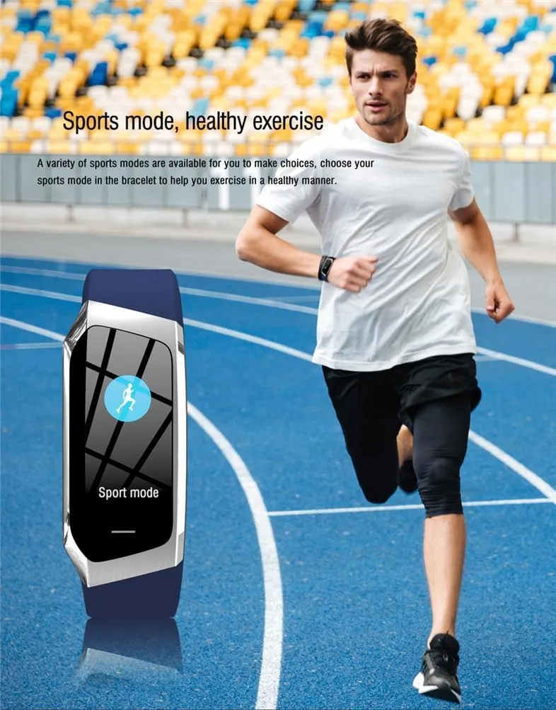 New Smart Band Colour Touch Screen IP67 Waterproof Blood Pressure Oxygen Heart Rate Monitor Sport Bracelet