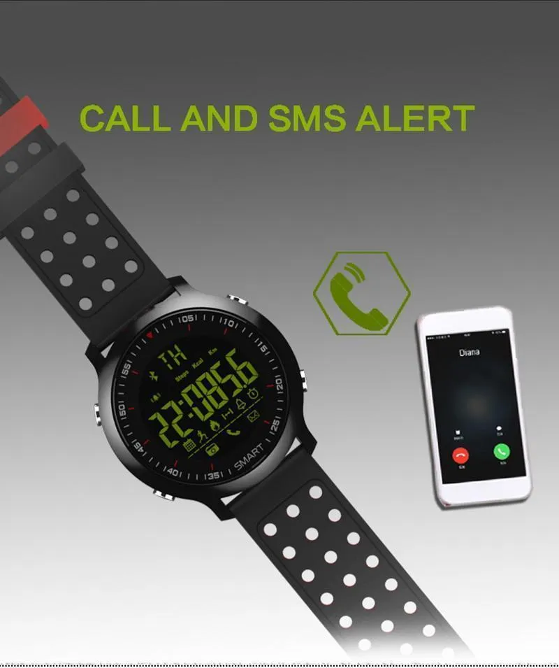 New Smart Sports Bluetooth Water-Resistant Watch with Call Notification Remote Control Alarm Clock