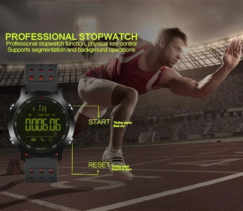 New Smart Sports Bluetooth Water-Resistant Watch with Call Notification Remote Control Alarm Clock