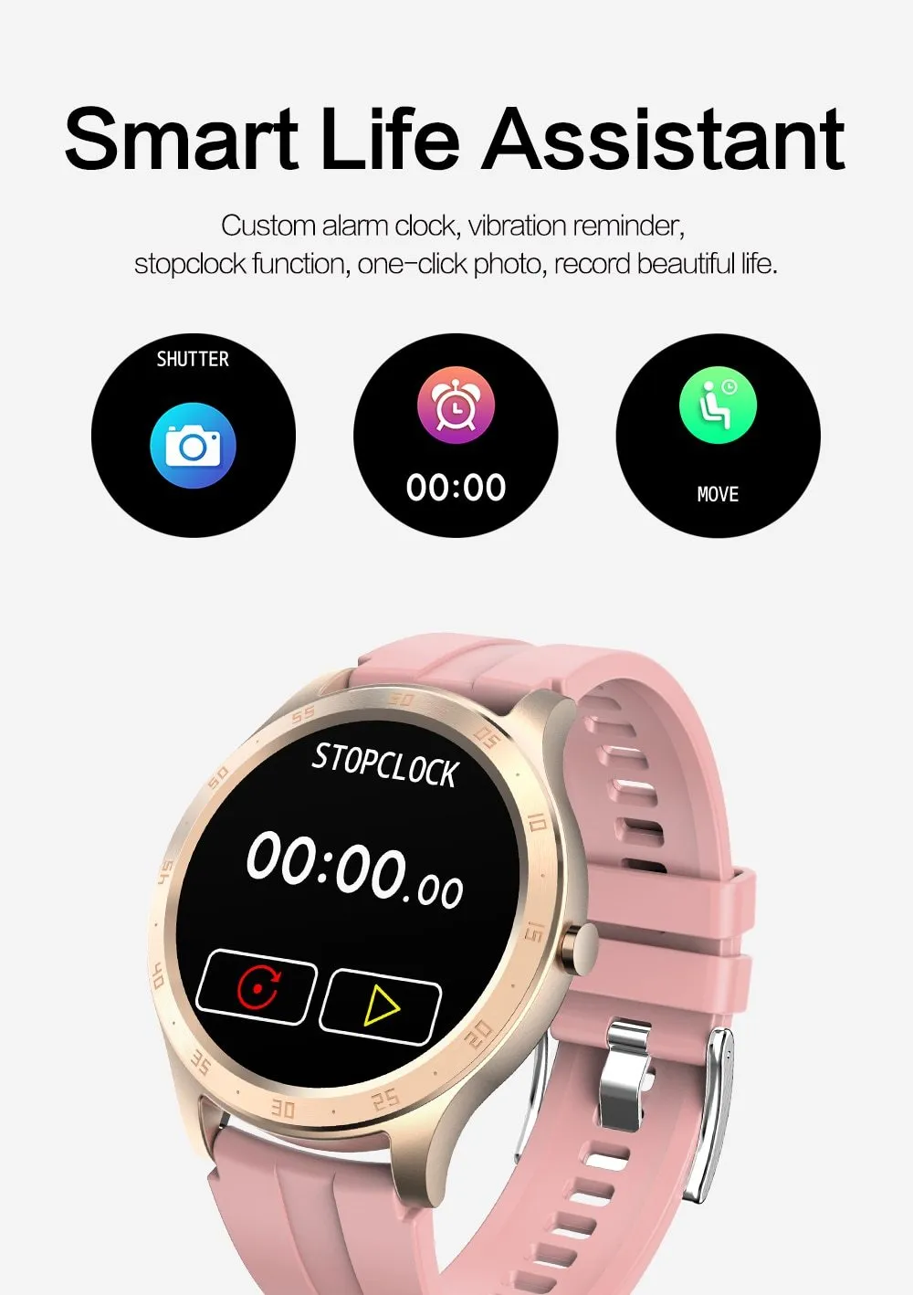 New Women's Smart Watch Fitness Tracker Heart Rate Monitor Full Touch Screen Sport Pedometer