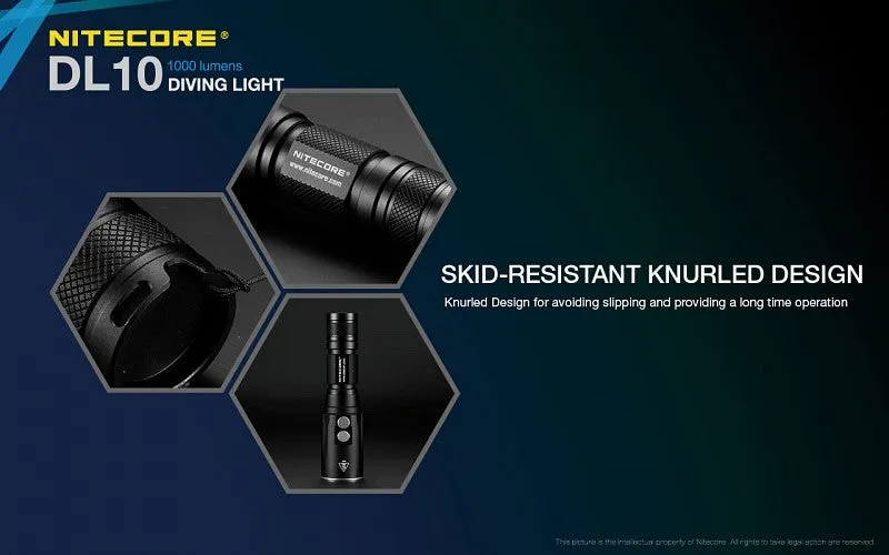 Nitecore DL10 Diving light with NL1826R 2600mAh USB Rechargeable 18650 Battery