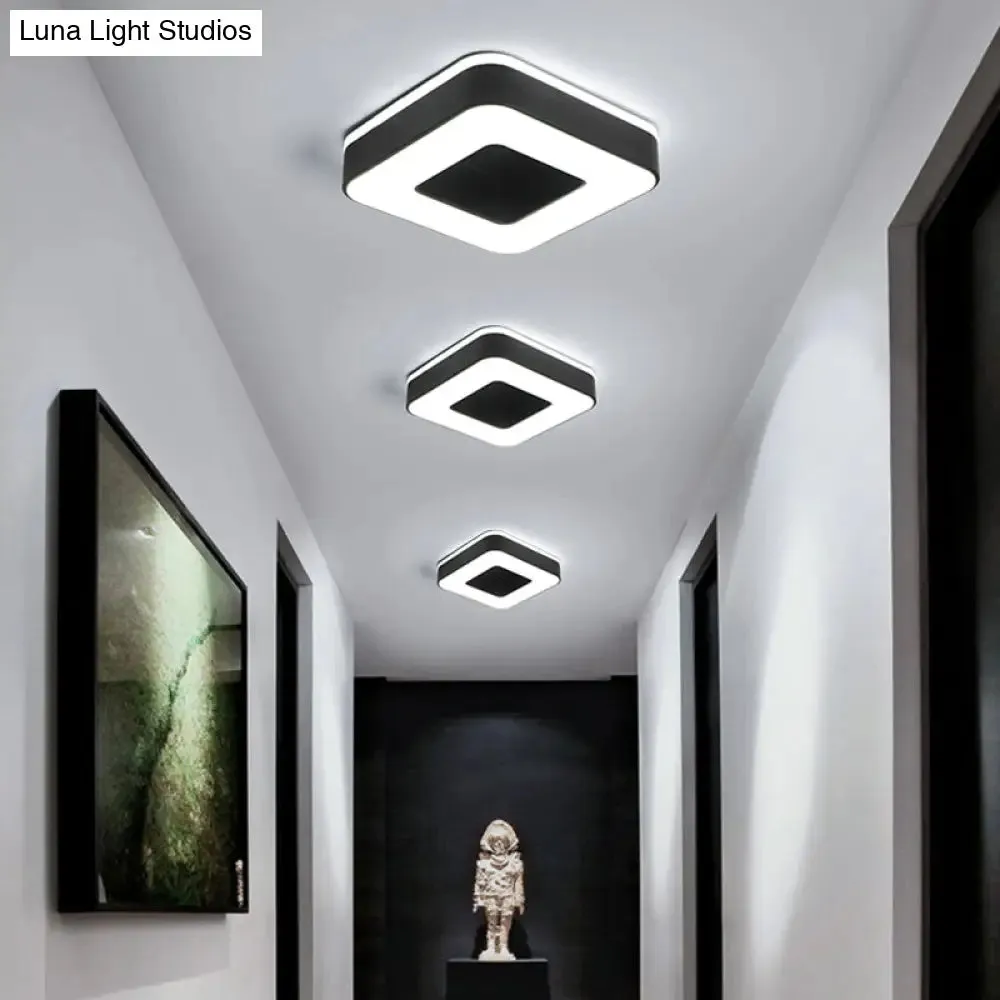 Nordic Style LED Flush Mount Ceiling Light with Acrylic Diffuser for Small Corridors