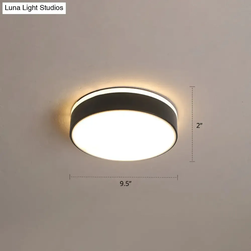 Nordic Style LED Flush Mount Ceiling Light with Acrylic Diffuser for Small Corridors