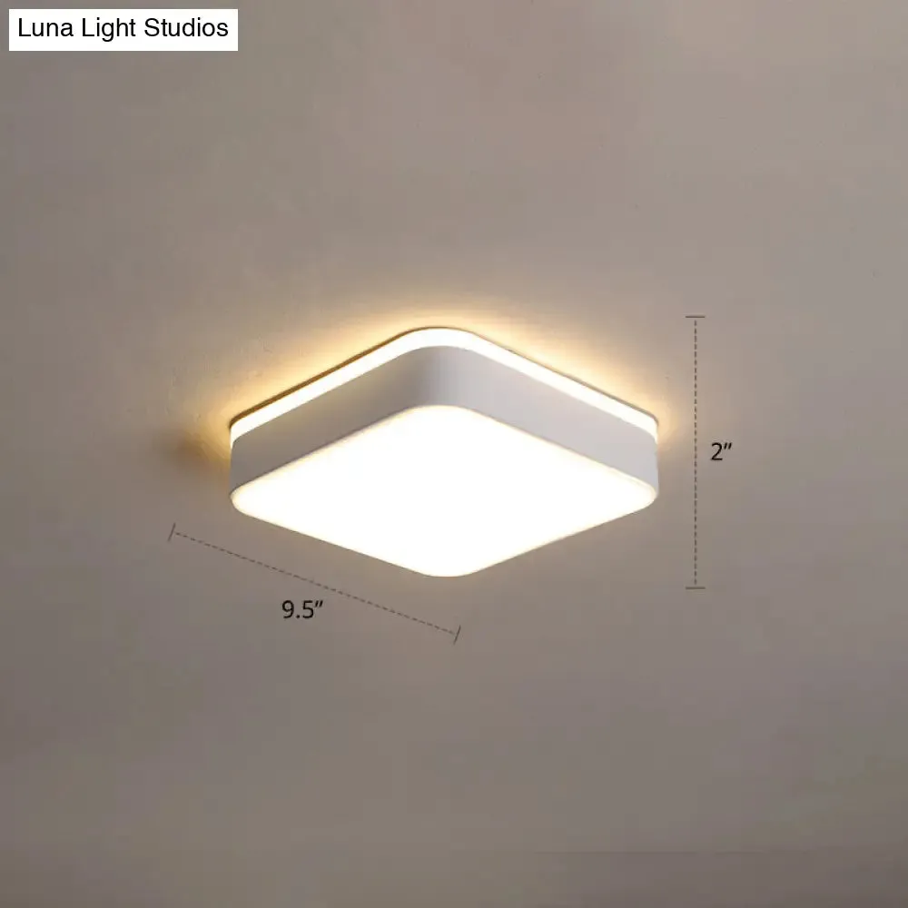 Nordic Style LED Flush Mount Ceiling Light with Acrylic Diffuser for Small Corridors