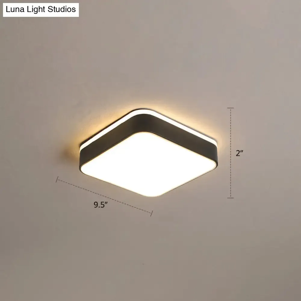 Nordic Style LED Flush Mount Ceiling Light with Acrylic Diffuser for Small Corridors