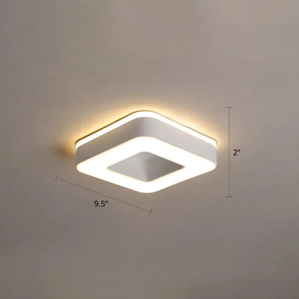 Nordic Style LED Flush Mount Ceiling Light with Acrylic Diffuser for Small Corridors