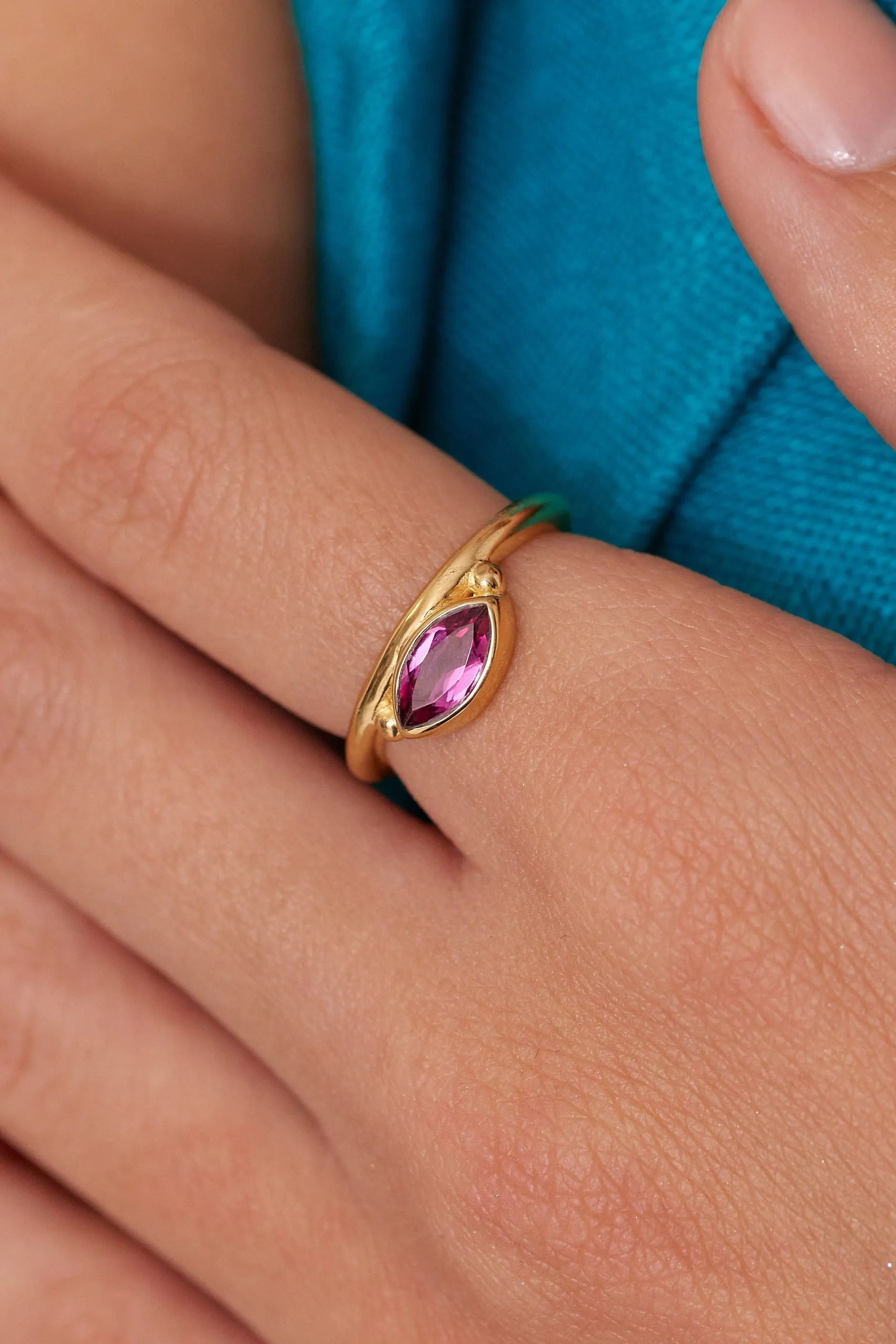 Nyra Marquise Rhodolite Gold Stacker