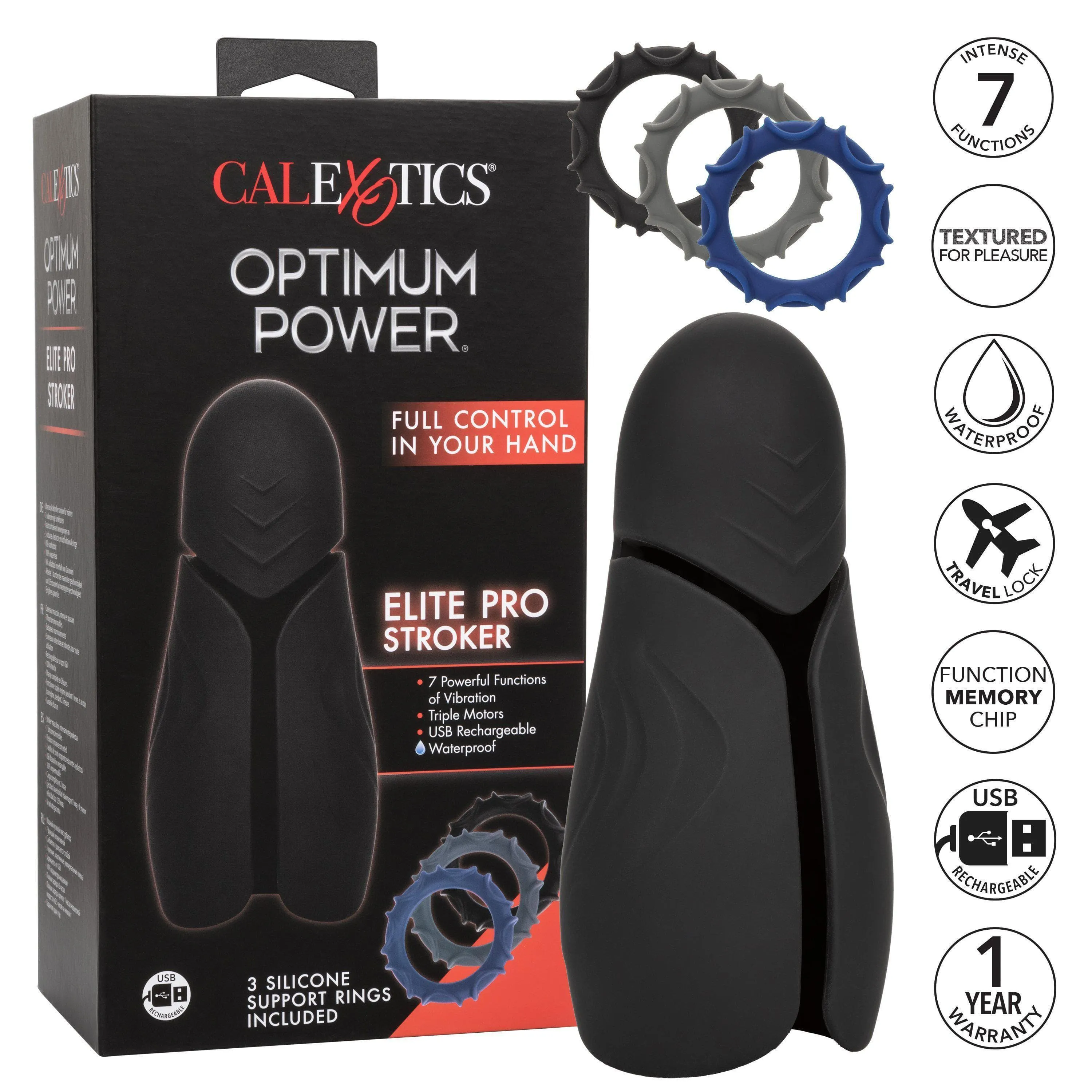 Optimum Power Elite Pro Silicone Rechargeable Male Stroker