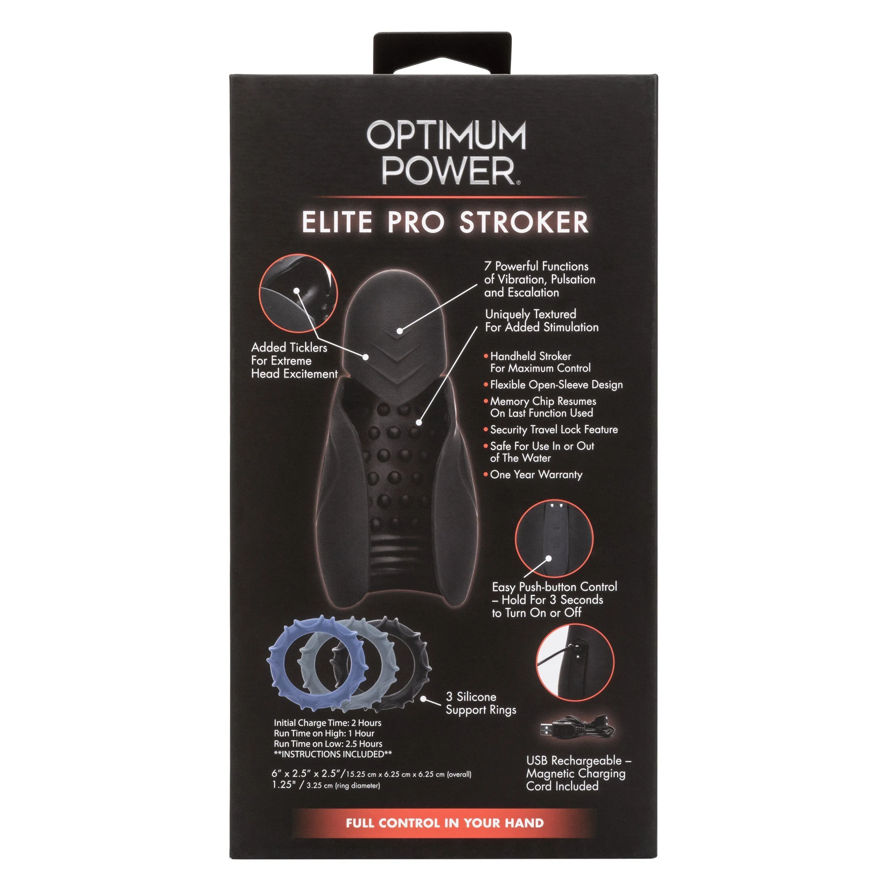 Optimum Power Elite Pro Silicone Rechargeable Male Stroker