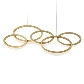 Orion LED Chandelier in Aged Brass