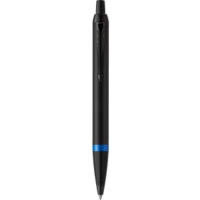 Parker IM Professional Ballpoint Pen Satin Black Vibrant Blue Ring Gift Box