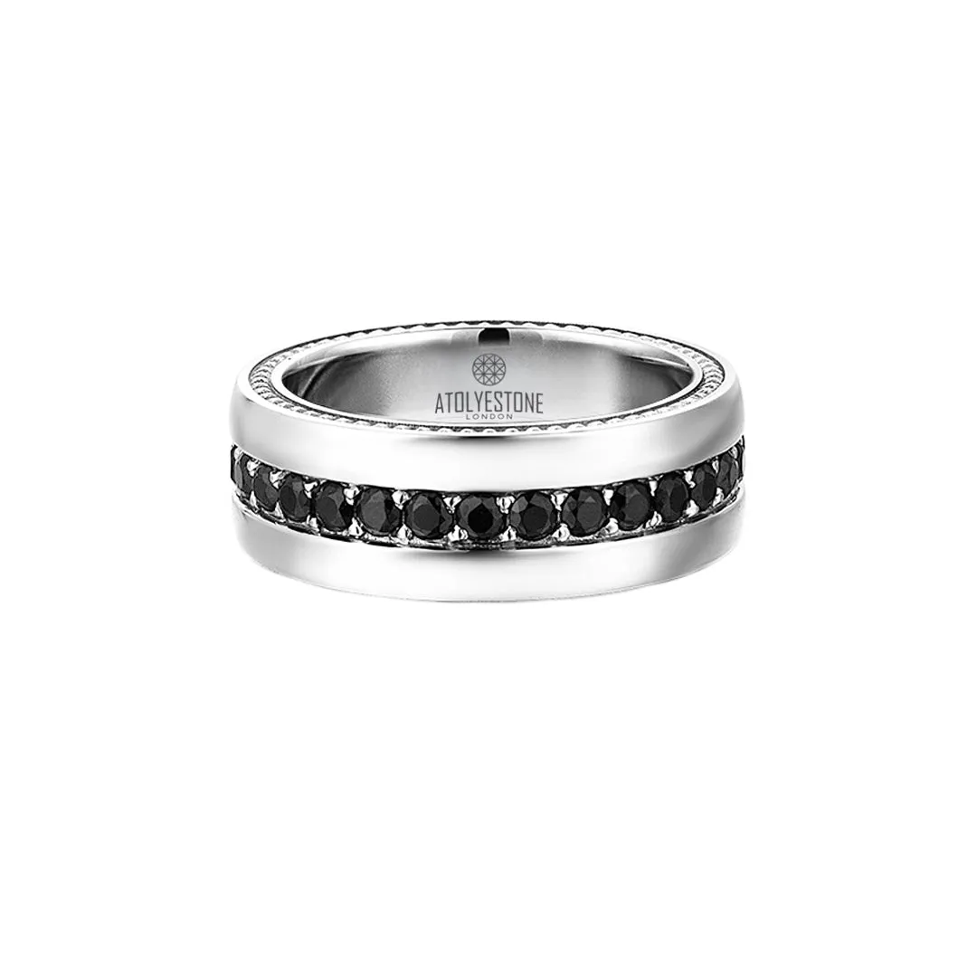 Pave Band Ring - Solid Silver