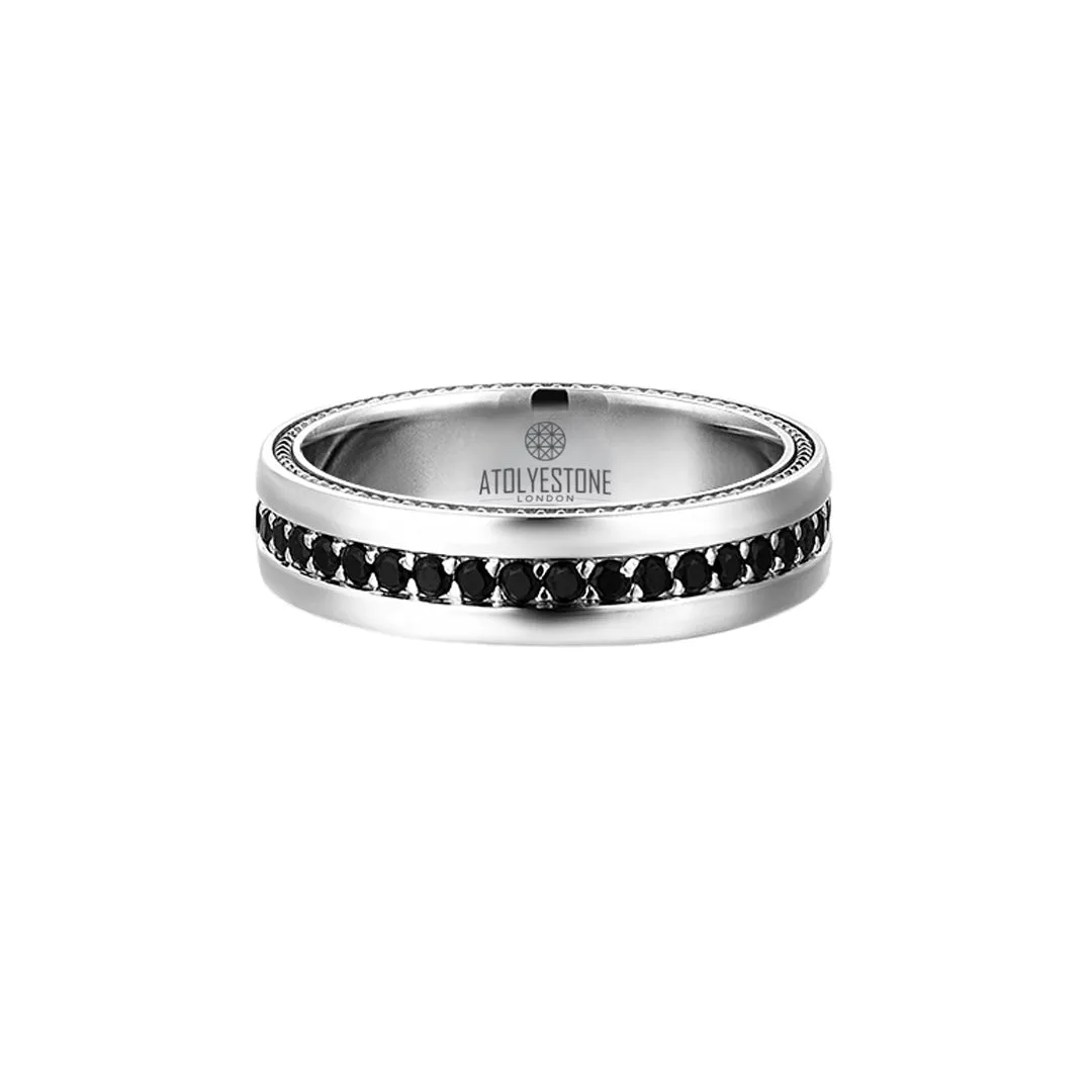 Pave Band Ring - Solid Silver