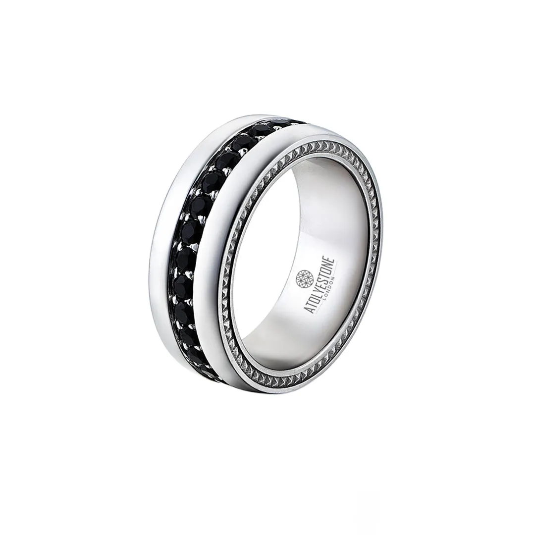 Pave Band Ring - Solid Silver