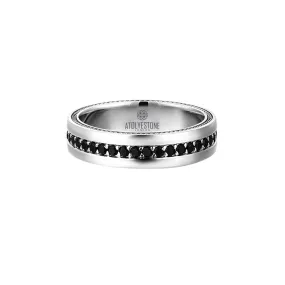 Pave Band Ring - Solid Silver