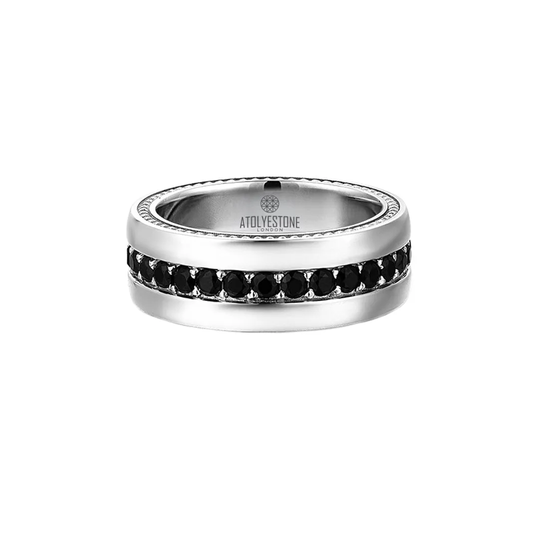 Pave Band Ring - Solid Silver