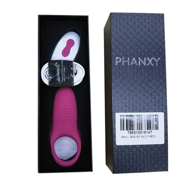 PHANXY Vibrating Penis Ring with Double Ring Adjustable Cock Ring