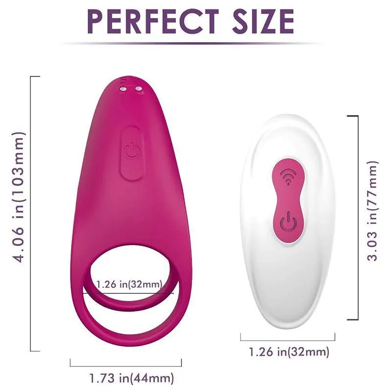 PHANXY Vibrating Penis Ring with Double Ring Adjustable Cock Ring