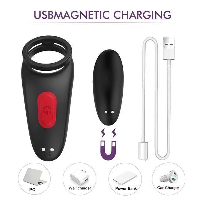 PHANXY Vibrating Penis Ring with Double Ring