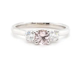 Pink Morganite Three Stone Ring