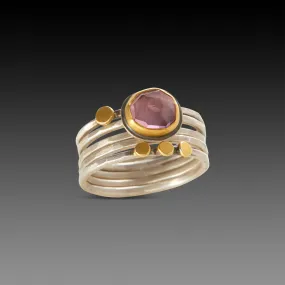 Pink Tourmaline Stacking Ring Set