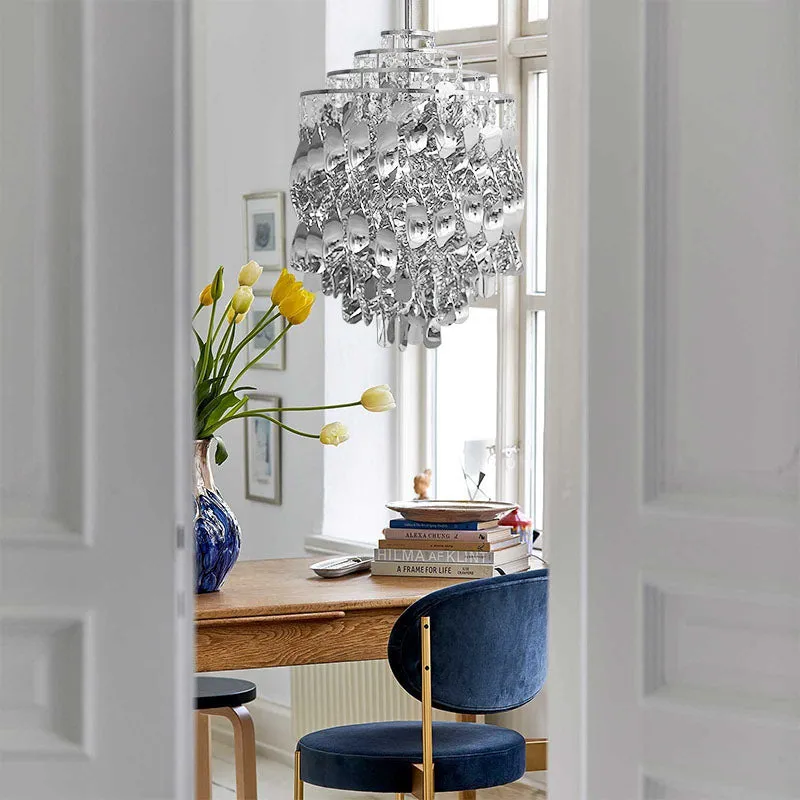 Post-modern Waterfall Spiral Pendant Lamp in Chrome/Gold Finish for Living/Dining Room/Bedroom