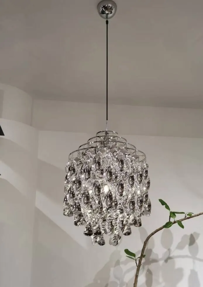 Post-modern Waterfall Spiral Pendant Lamp in Chrome/Gold Finish for Living/Dining Room/Bedroom