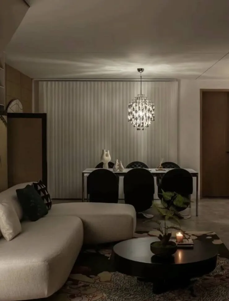 Post-modern Waterfall Spiral Pendant Lamp in Chrome/Gold Finish for Living/Dining Room/Bedroom