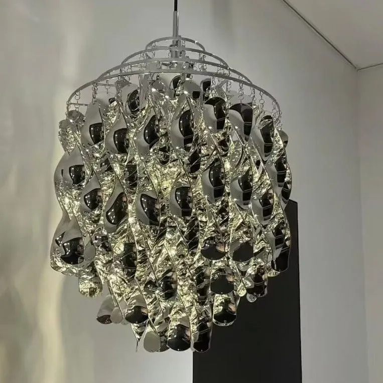 Post-modern Waterfall Spiral Pendant Lamp in Chrome/Gold Finish for Living/Dining Room/Bedroom