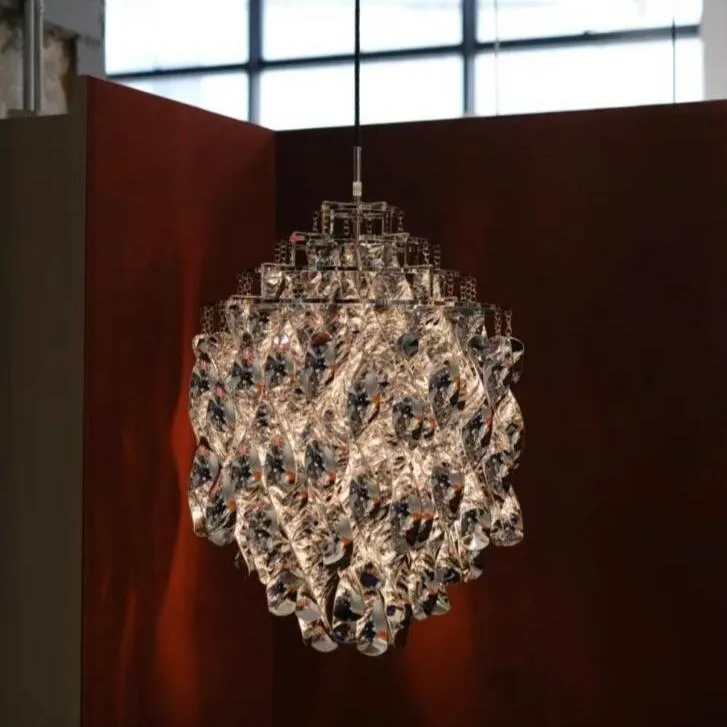 Post-modern Waterfall Spiral Pendant Lamp in Chrome/Gold Finish for Living/Dining Room/Bedroom