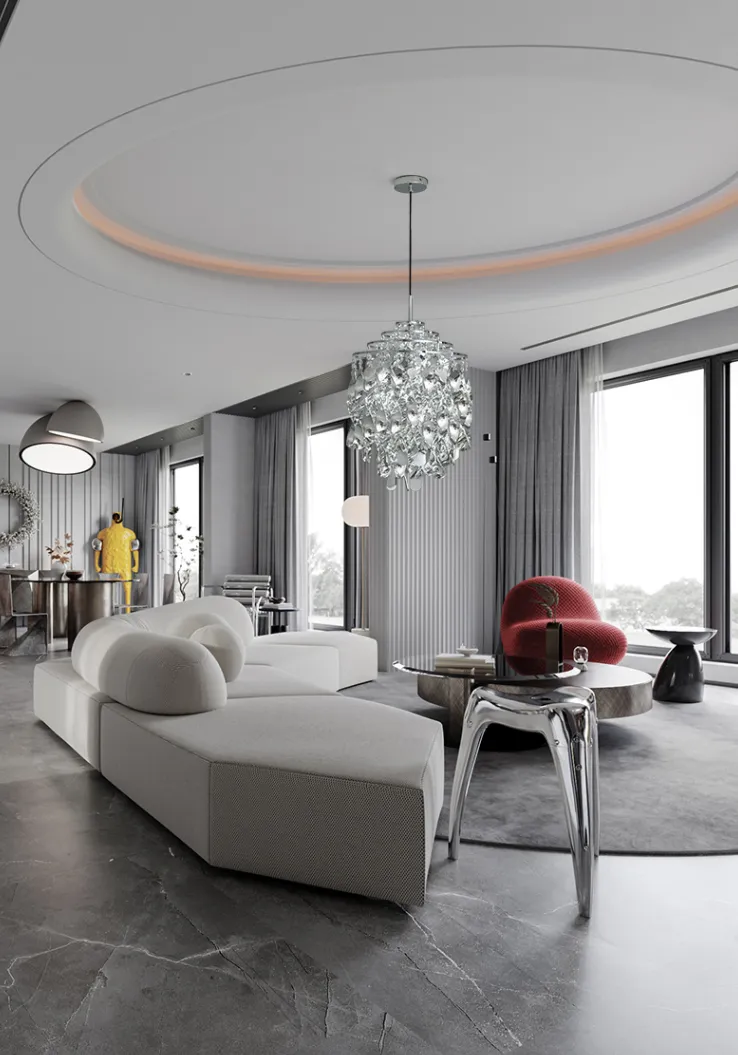 Post-modern Waterfall Spiral Pendant Lamp in Chrome/Gold Finish for Living/Dining Room/Bedroom