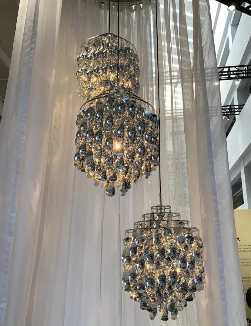Post-modern Waterfall Spiral Pendant Lamp in Chrome/Gold Finish for Living/Dining Room/Bedroom