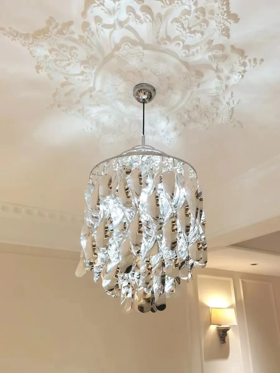 Post-modern Waterfall Spiral Pendant Lamp in Chrome/Gold Finish for Living/Dining Room/Bedroom