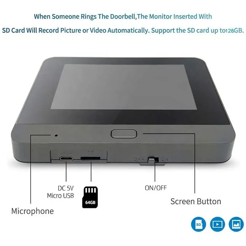 PR9 Smart Door Bell Camera & LCD Screen Intercom