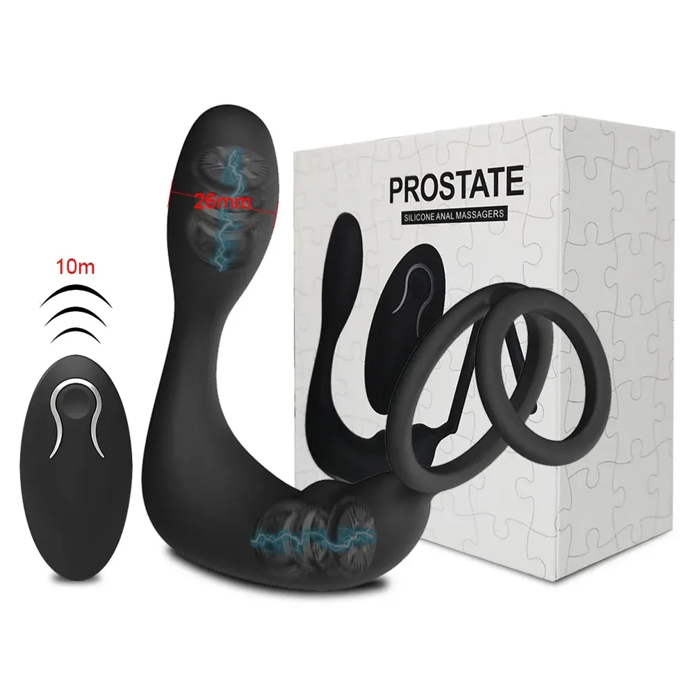 Prostate Massager Vibrating Anal Plug with Cock Ring | Delay Ejaculation & Enhance Erections