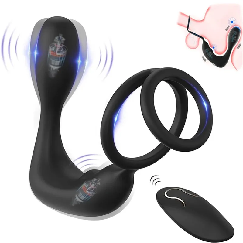 Prostate Massager Vibrating Anal Plug with Cock Ring | Delay Ejaculation & Enhance Erections