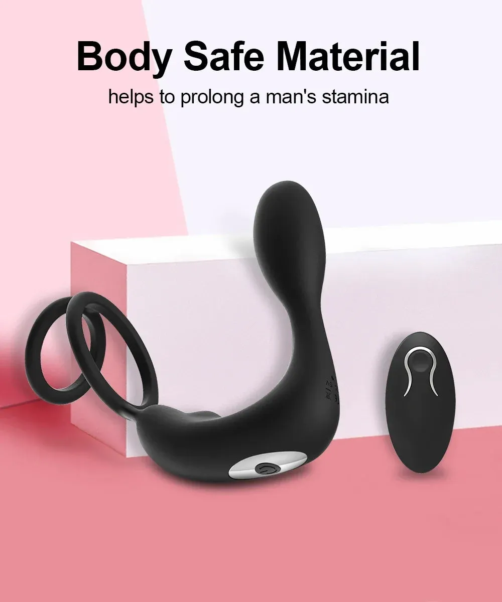 Prostate Massager Vibrating Anal Plug with Cock Ring | Delay Ejaculation & Enhance Erections